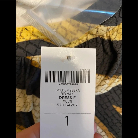 NWT Chico’s Dress Golden Zebra Bib Maxi Dress - Picture 7 of 10